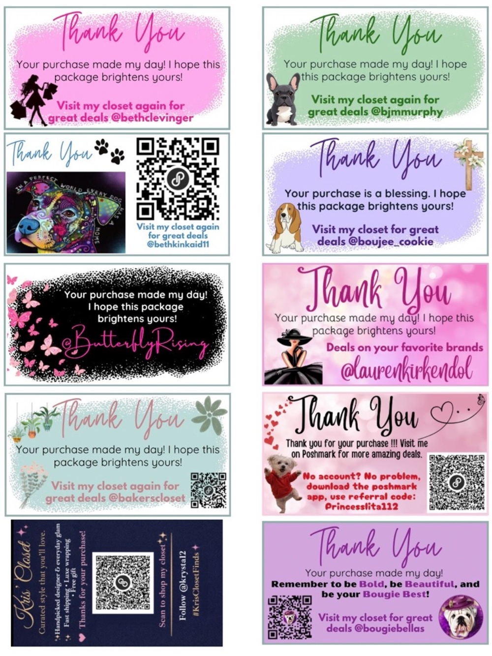 Customized Thank You Cards (20), Handmade - Picture 6 of 13